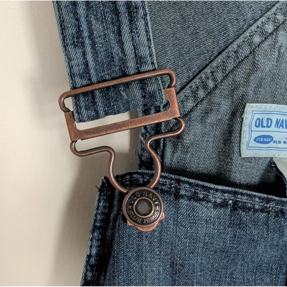 Vintage Old Navy 90s Y2K Blue Denim Overalls Bibs Size Small Jean Carpenter Bib